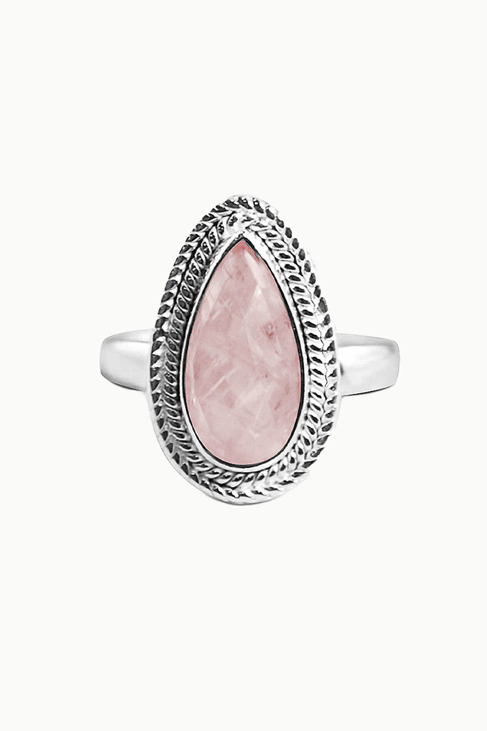 Sivalya Rose Quartz Teardrop Ring - Splendor
