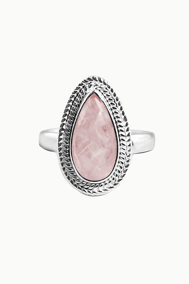 Sivalya Rose Quartz Teardrop Ring - Splendor