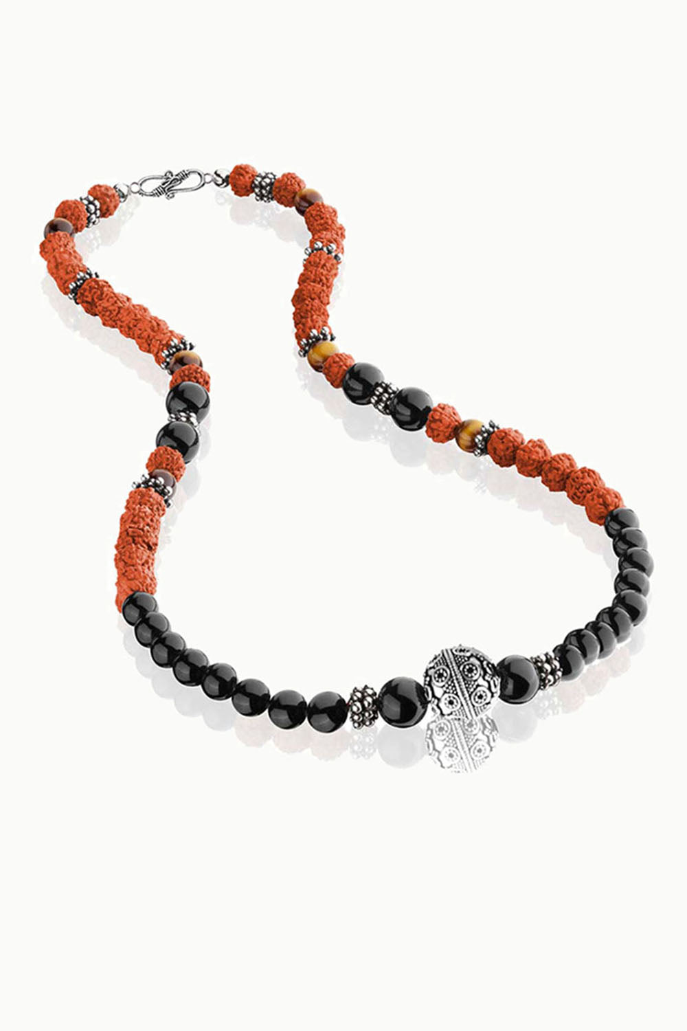 Sivalya Rudra Rudraksha and Black Onyx Sterling Silver