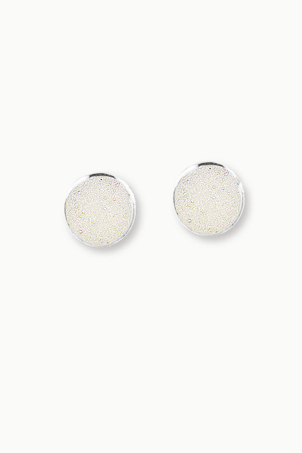 Sivalya White Sparkle Sterling Silver Earrings - Druzy