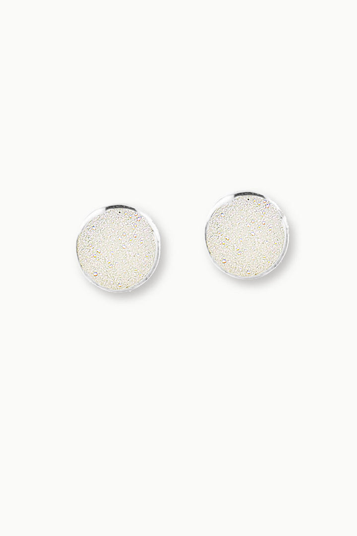 Sivalya White Sparkle Sterling Silver Earrings - Druzy