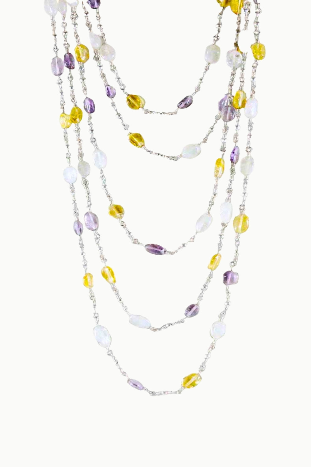 Sivalya Emerging Dawn Gemstone Layered Necklace Sterling Silver
