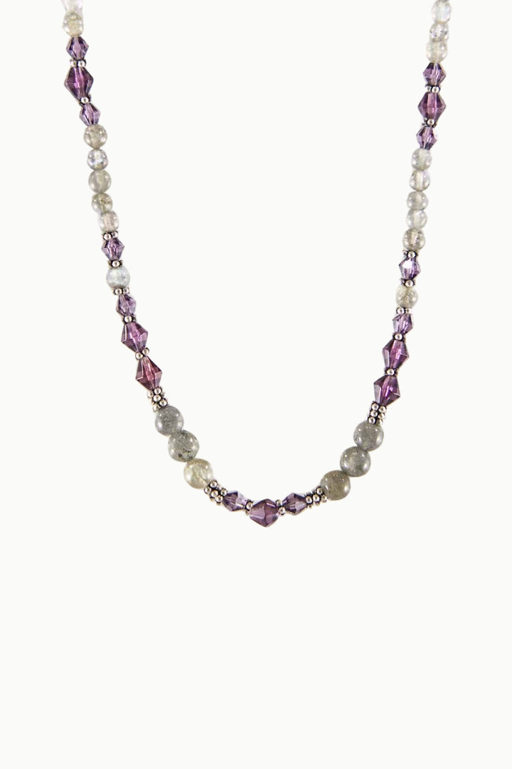 Sivalya Awareness Labradorite and Purple Crystals Necklace