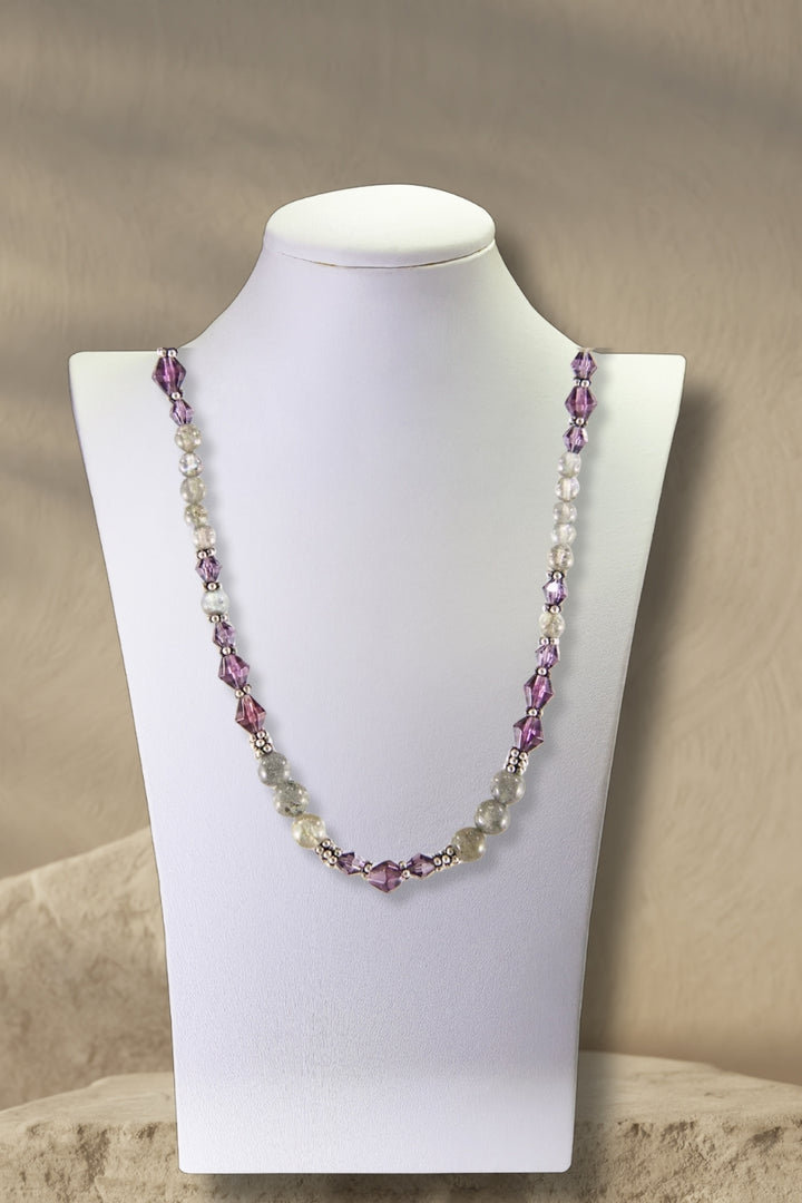 Sivalya Awareness Labradorite and Purple Crystals Necklace