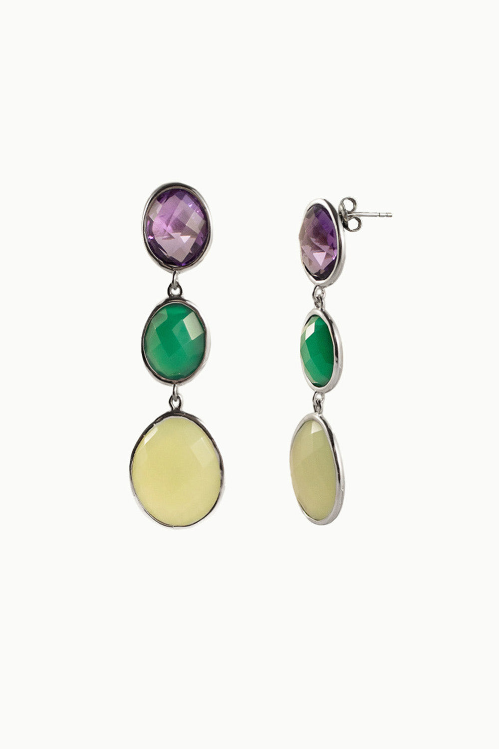 Sivalya Multi Gemstone Drop Dangle Earrings Paris
