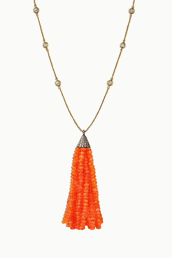 Sivalya Riviera Carnelian Tassel Necklace