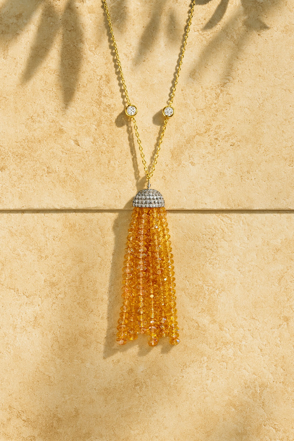 Sivalya Riviera Citrine Tassel Necklace