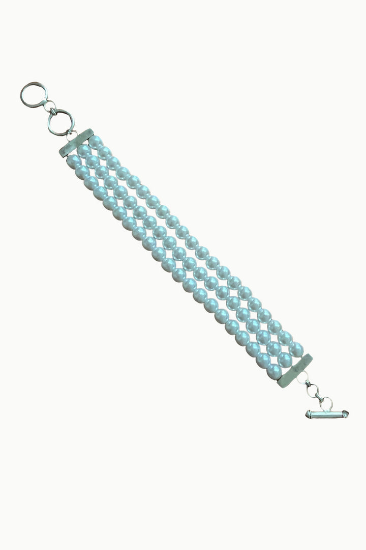Sivalya Three-Layer Freshwater Pearl Bracelet in Sterling Silver