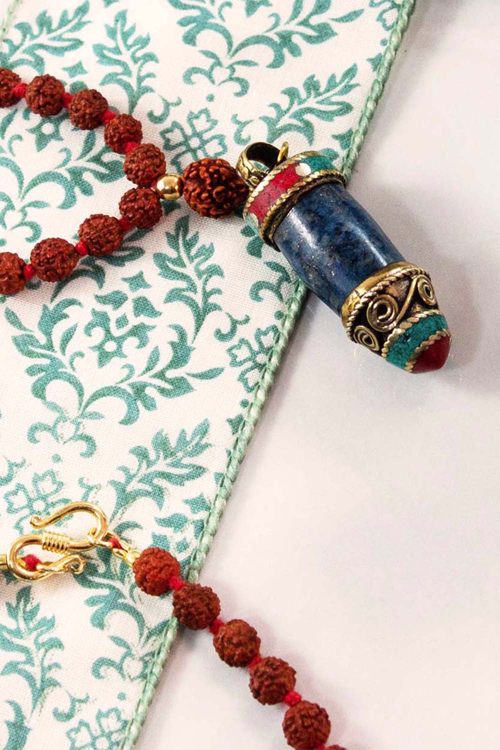 Tenacity Rudraksha Mala With Tibetan Amulet