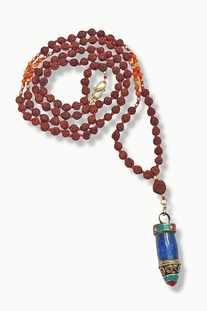 Tenacity Rudraksha Mala With Tibetan Amulet