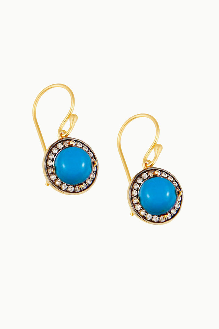 Sivalya Turquoise Gold Vermeil Earrings - Halo