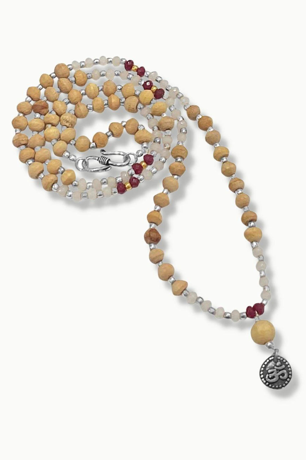 Universal Om Mantra Tusli and Moonstone Mala