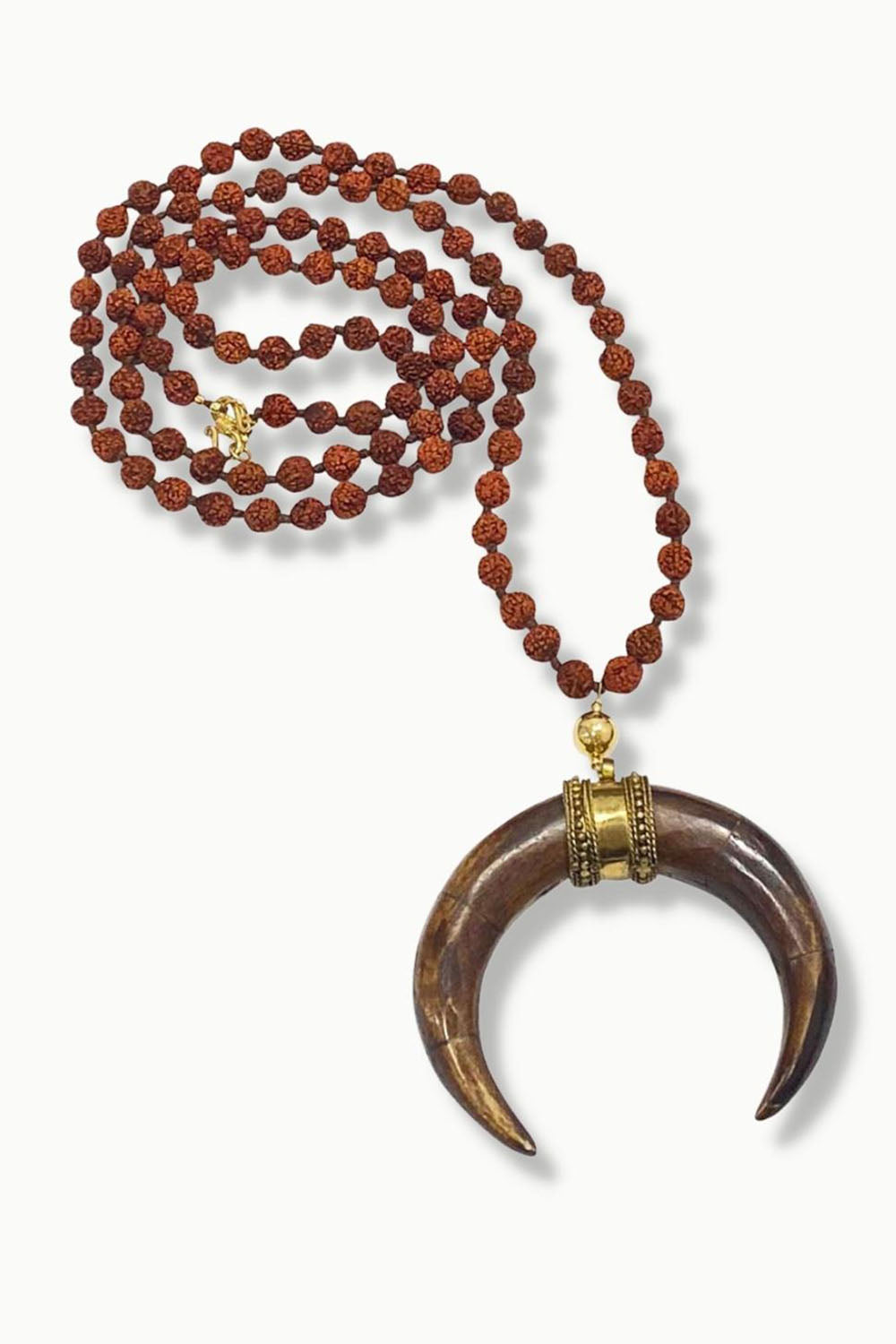 Warrior Rudraksha Double 108 Horn Mala