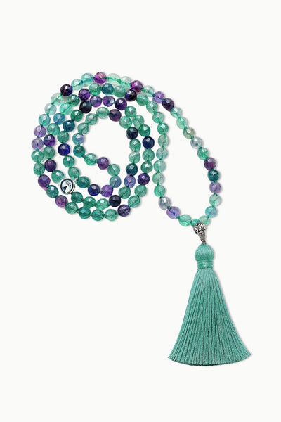Fluorite Mala Necklace, 108 Beads