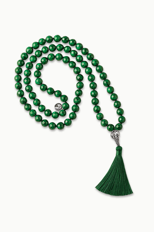 Malachite Mala Necklace, 108 Beads