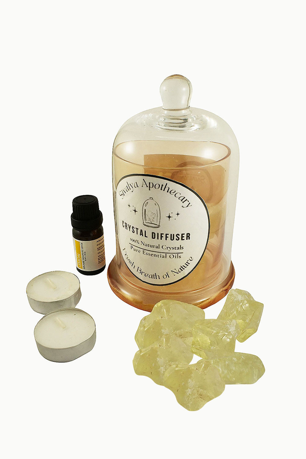 Sivalya Abundance Manifesting Crystal Diffuser - Yellow Calcite and Lemon Oil