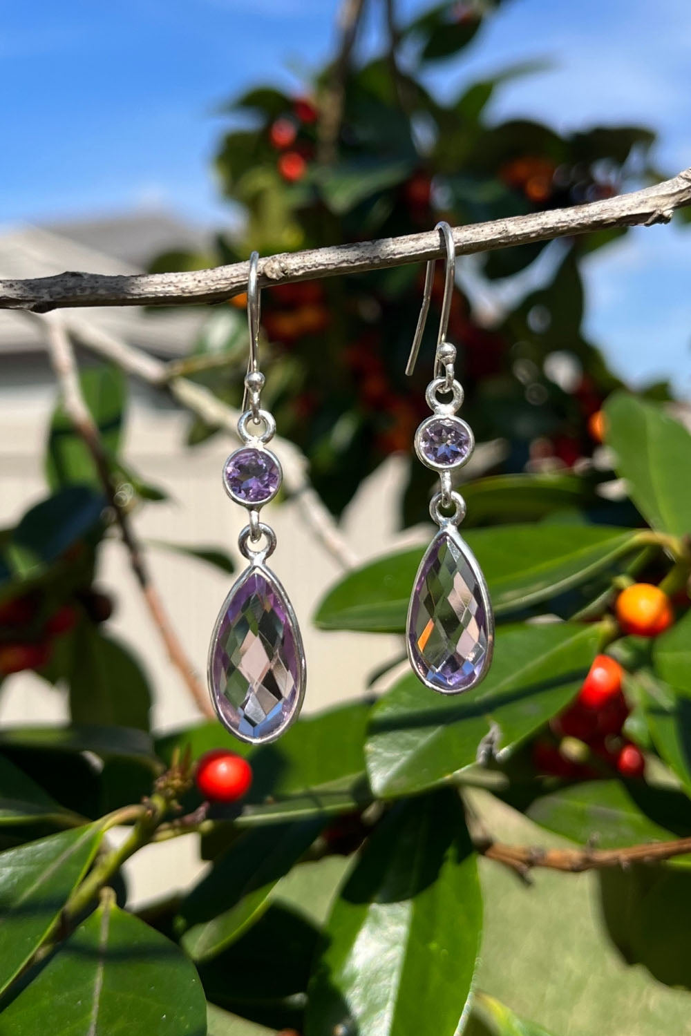 Sivalya Amethyst Dangle Earrings - Twilight