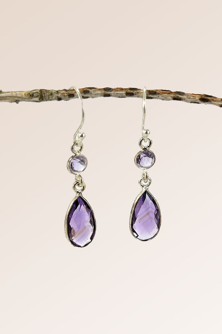 Sivalya Amethyst Dangle Earrings - Twilight