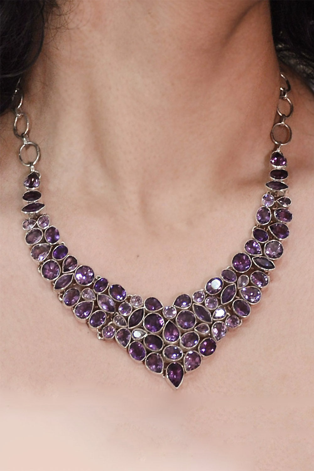 Sivalya Amethyst Statement Necklace - Multi Gemstone