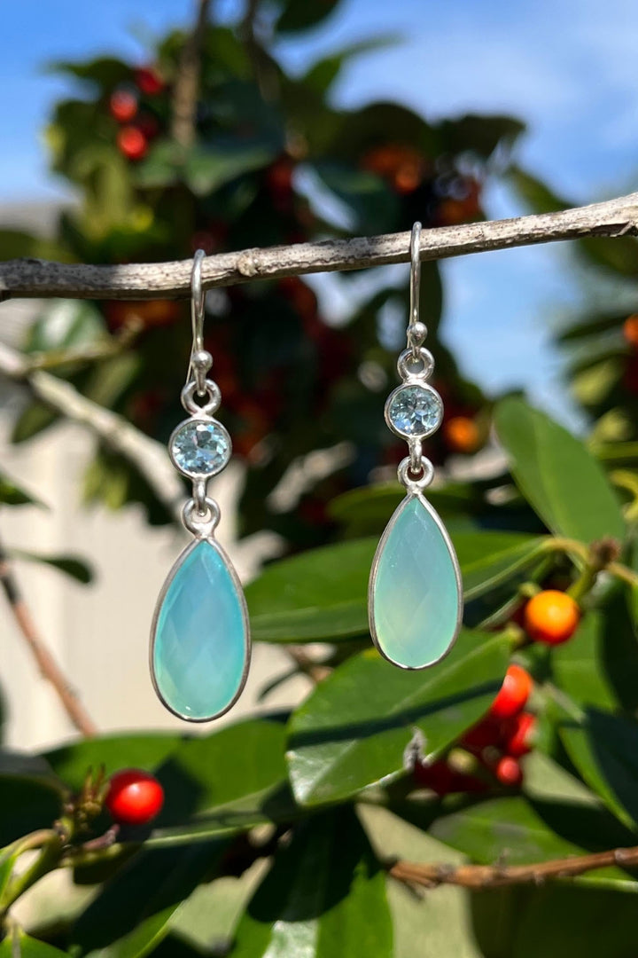 Sivalya Aqua Opal Dangle Earrings - Twilight