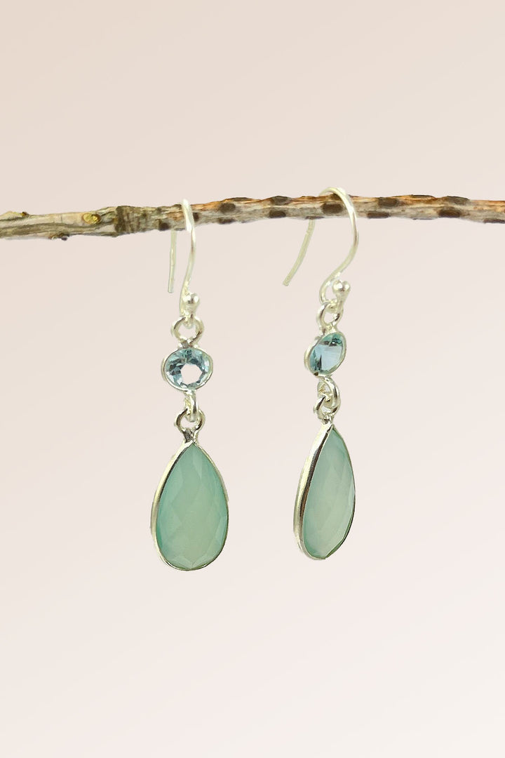 Sivalya Aqua Opal Dangle Earrings - Twilight