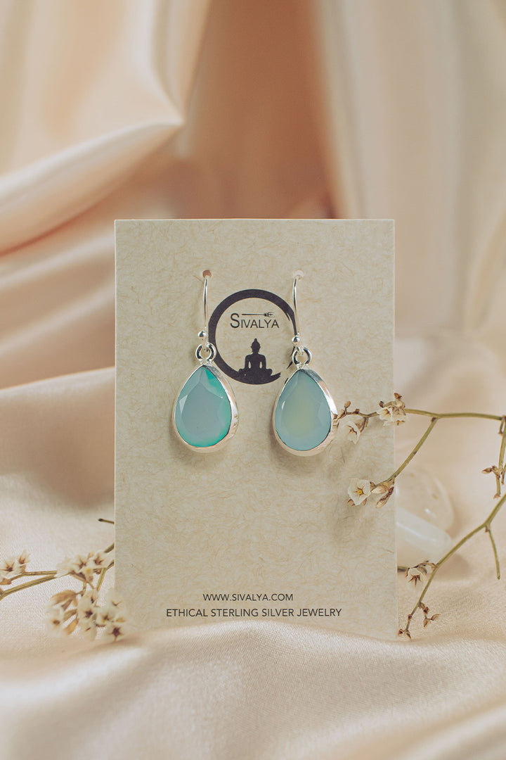 Sivalya Aqua Opal Silver Earrings- Bliss
