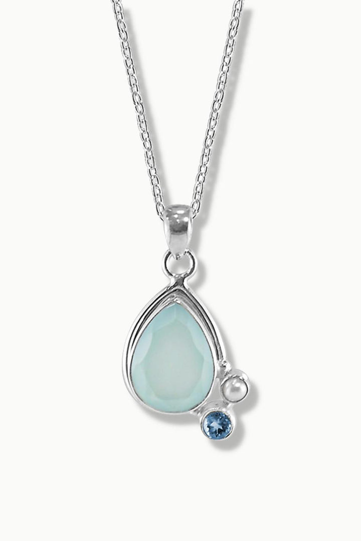 Sivalya Aqua Opal Silver Necklace - Wild Child
