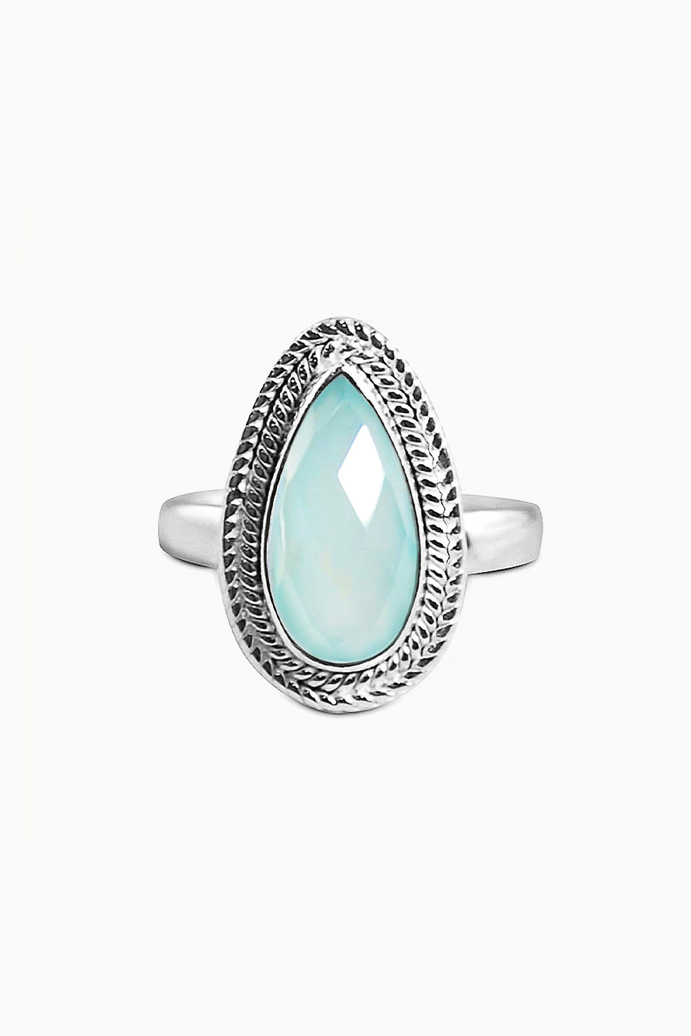 Sivalya Aqua Opal Teardrop Ring - Splendor