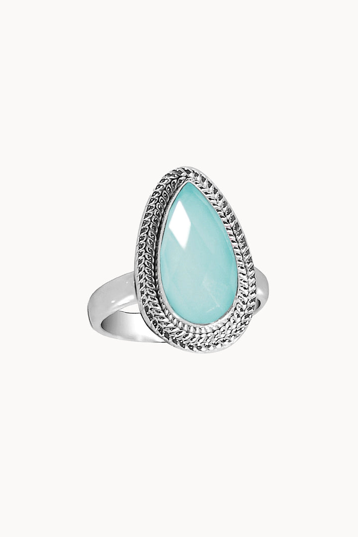 Sivalya Aqua Opal Teardrop Ring - Splendor
