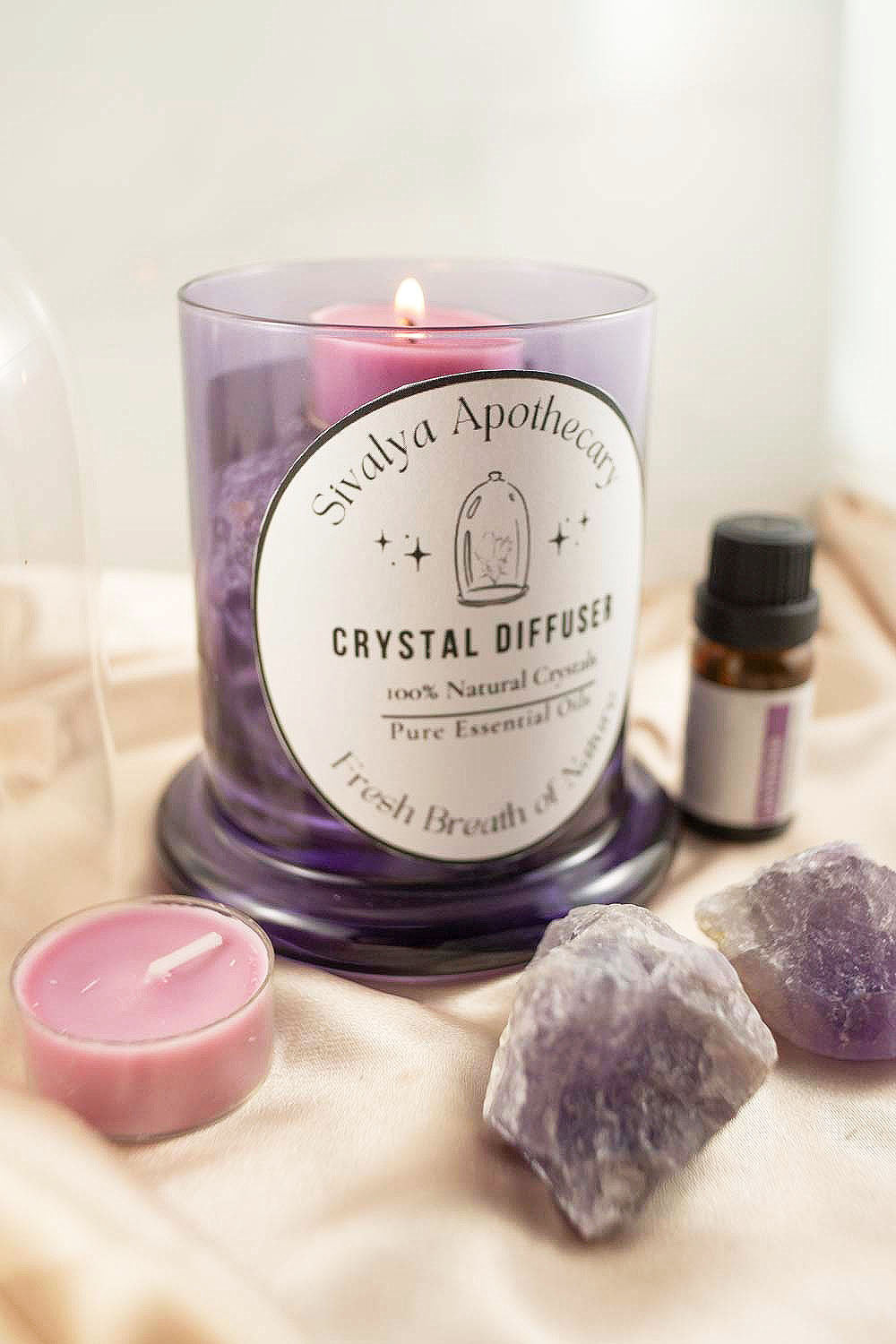 Sivalya Aura Rejuvenating Crystal Diffuser - Amethyst and Lavender Oil