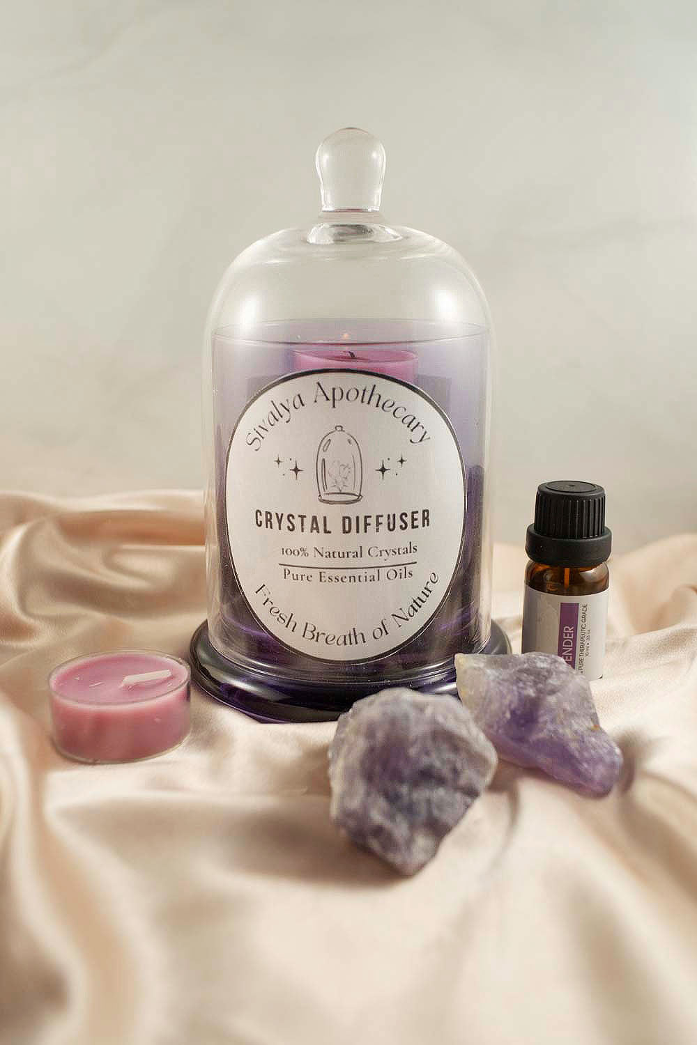 Sivalya Aura Rejuvenating Crystal Diffuser - Amethyst and Lavender Oil