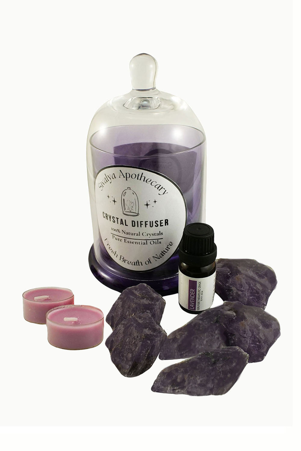 Sivalya Aura Rejuvenating Crystal Diffuser - Amethyst and Lavender Oil