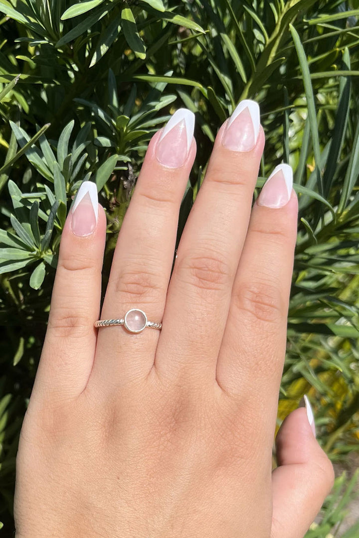 Sivalya Rose Quartz Solitaire Ring - Bijoux