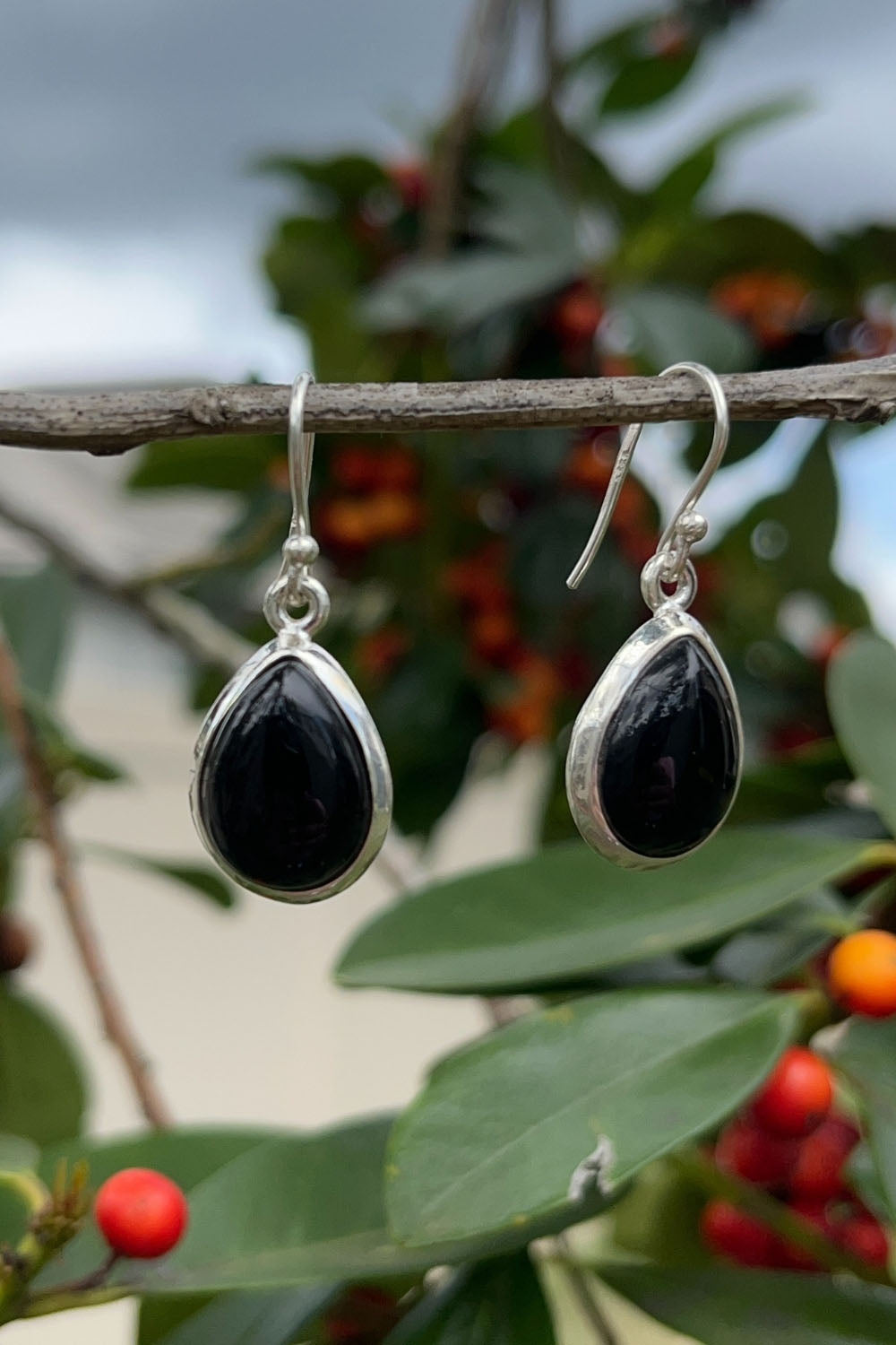 Sivalya Black Onyx Silver Earrings- Bliss