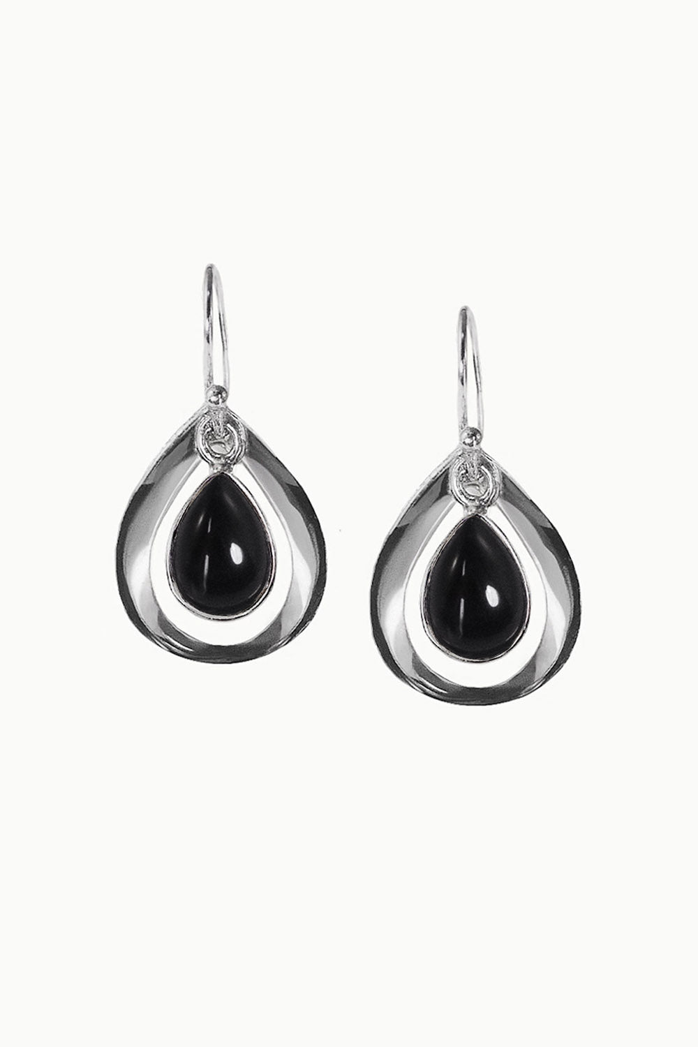 Sivalya Black Onyx Earrings Silver - Aura Drops