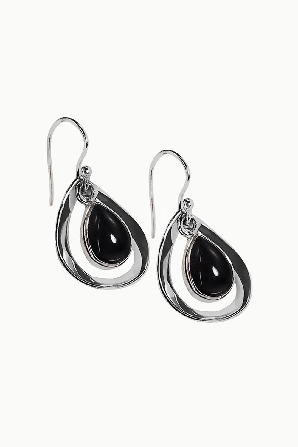 Sivalya Black Onyx Earrings Silver - Aura Drops