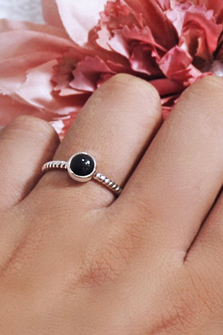 Sivalya Black Onyx Solitaire Ring - Bijoux