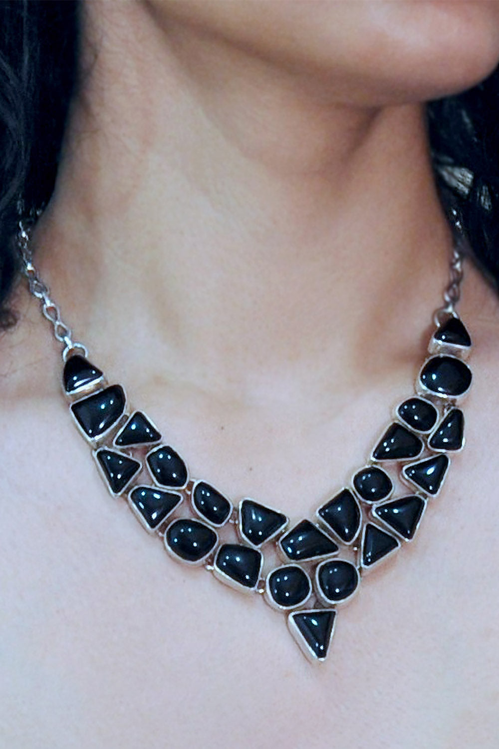Sivalya Black Onyx Statement Necklace - Multi Gemstone