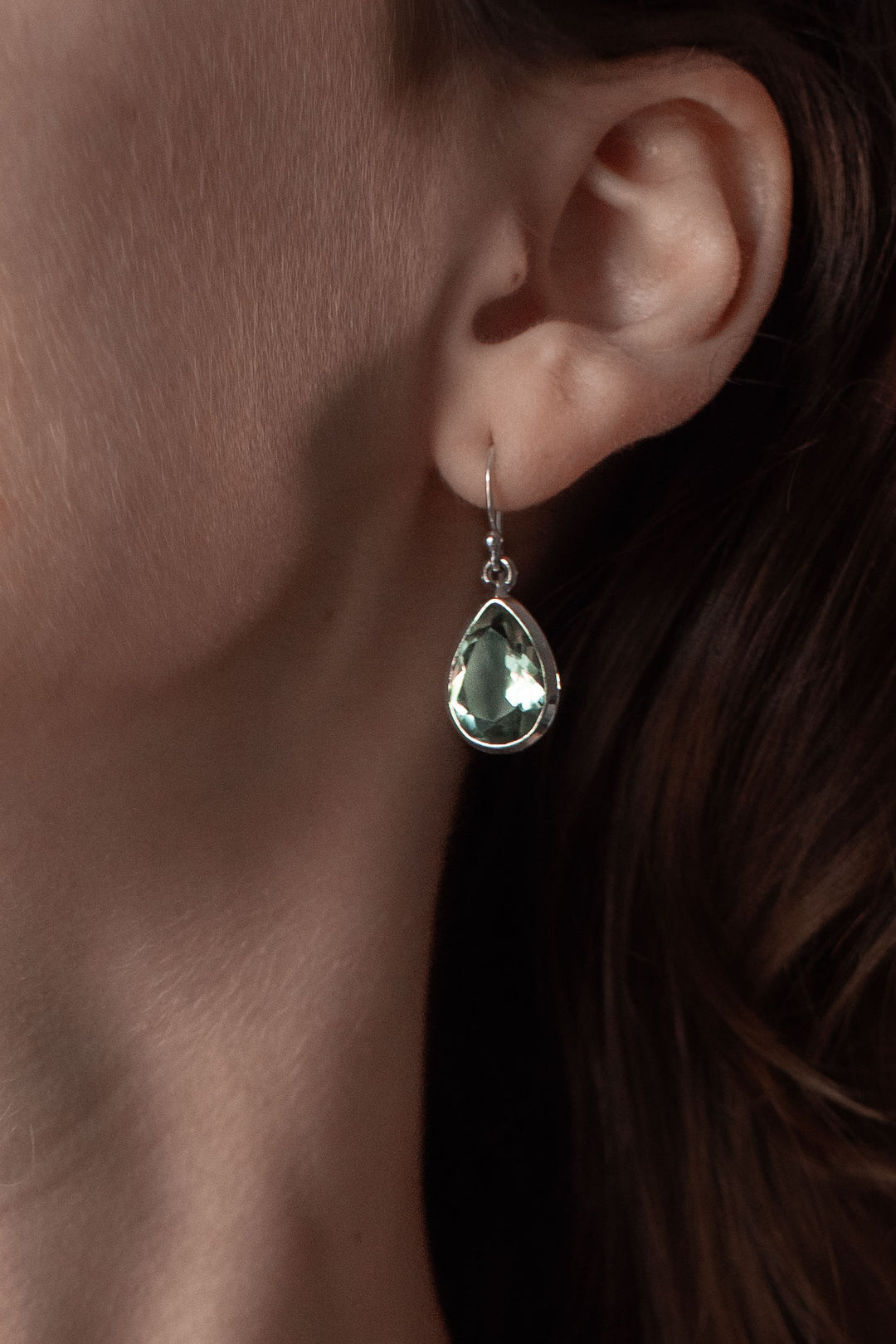 Sivalya Green Amethyst Silver Earrings- Bliss