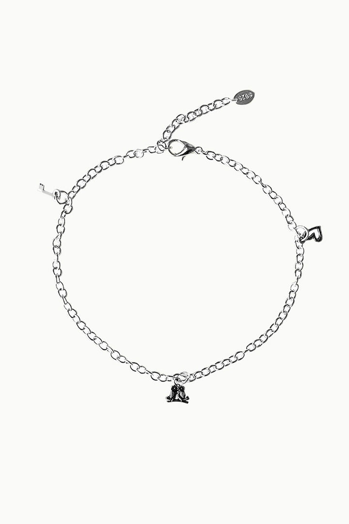 Blissful in Love Sterling Silver Anklet Sivalya