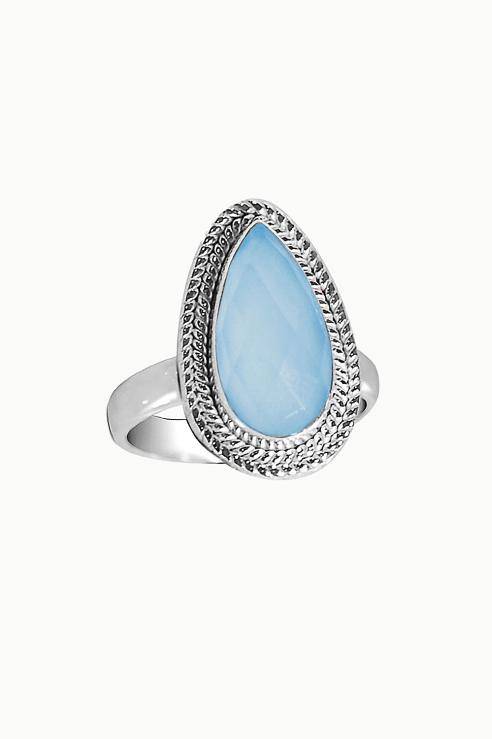 Sivalya Blue Chalcedony Teardrop Ring - Splendor