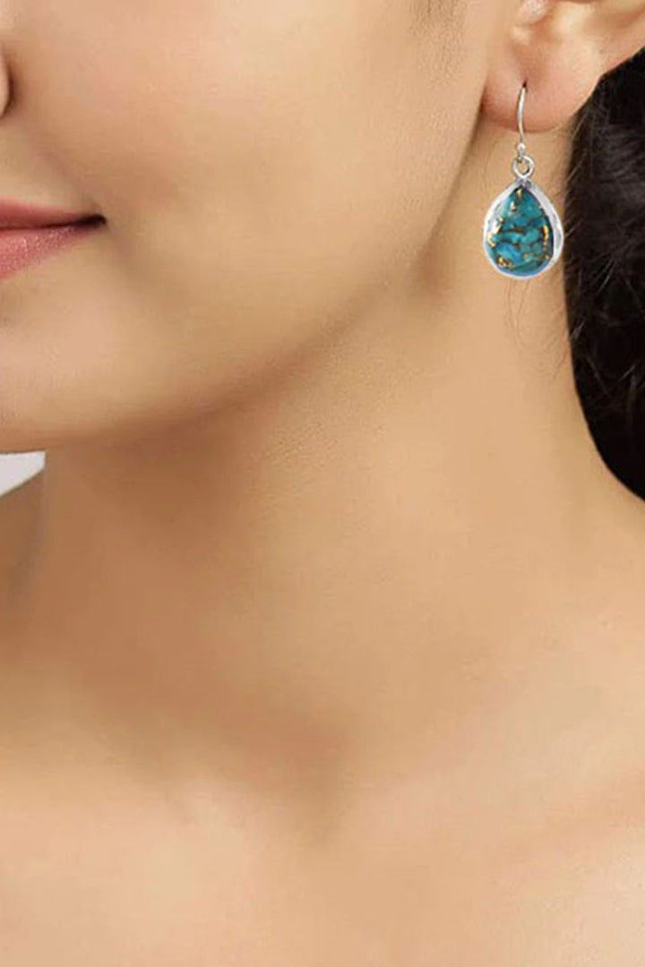 Sivalya Turquoise Silver Earrings- Bliss