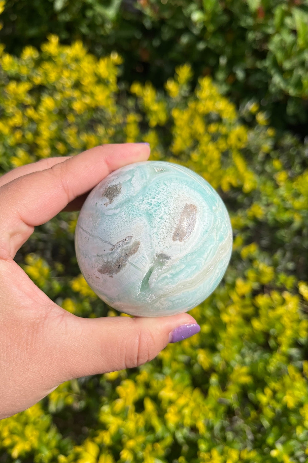 Caribbean Blue Calcite Sphere #3
