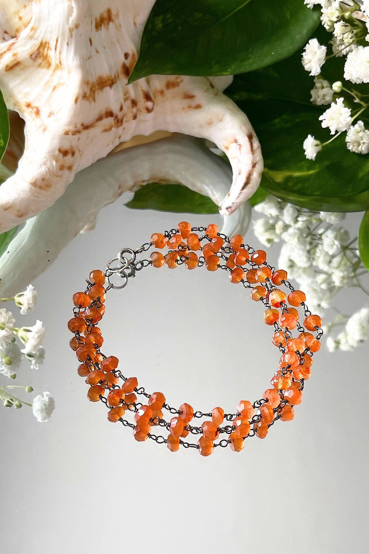 Sivalya Carnelian Beaded Link Chain Bracelet