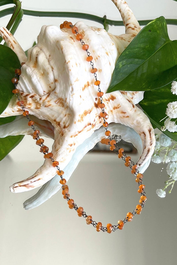 Sivalya Carnelian Beaded Link Chain Necklace