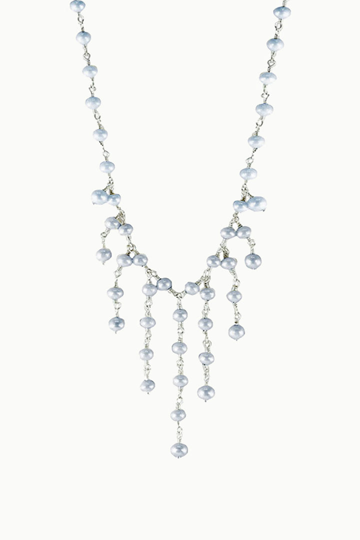 Sivalya Cascade Pearls Layered Necklace Sterling Silver - Dove