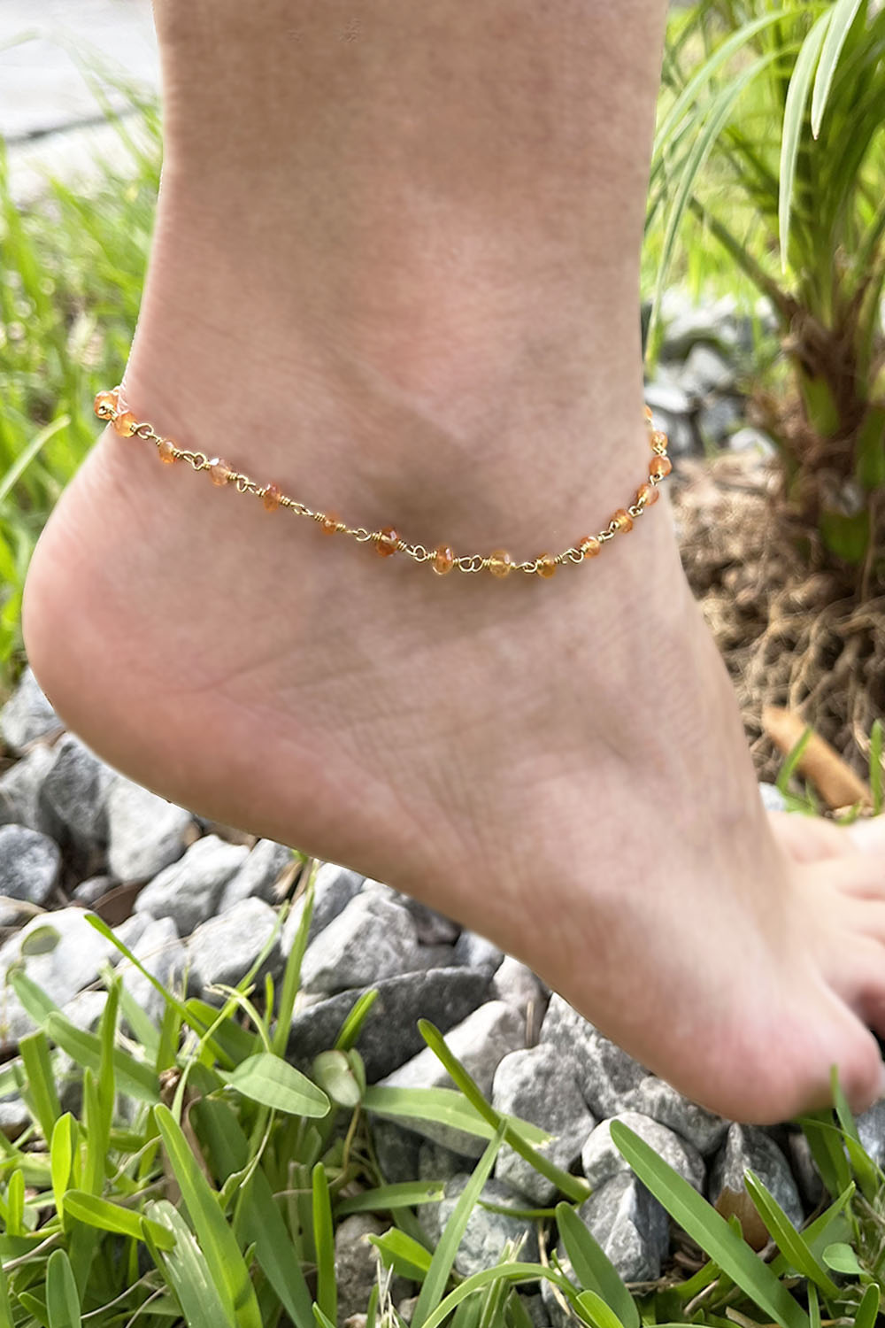 Sivalya Infinite Links Carnelian Anklet Gold Vermeil