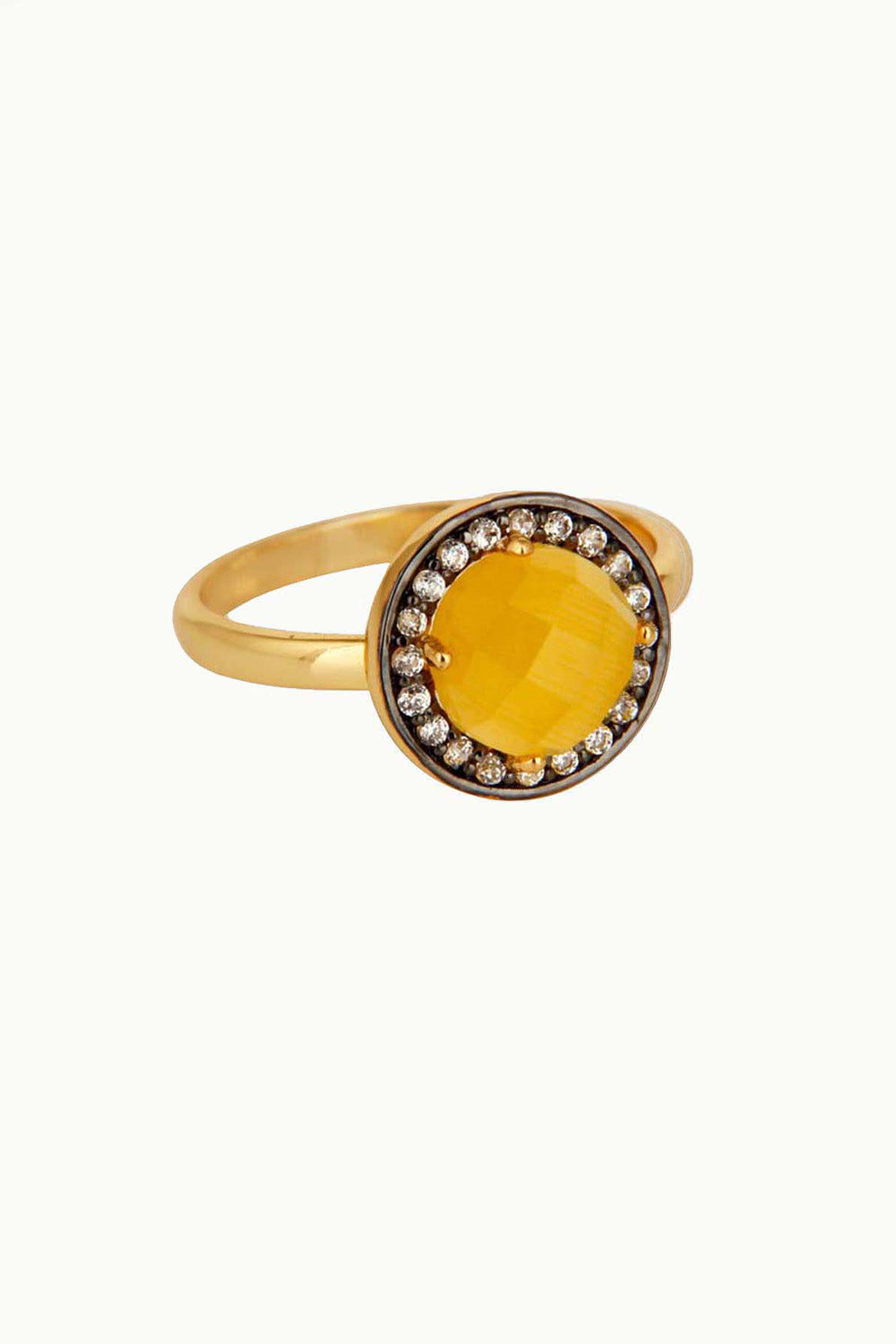 Sivalya Citrine Gold Vermeil Ring - Halo
