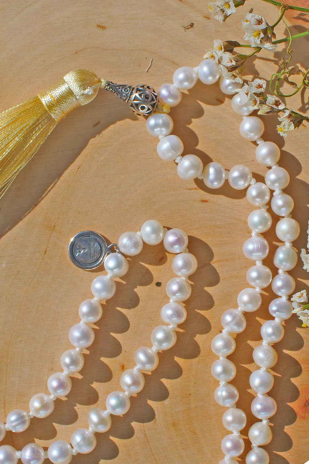 Divine Feminine White Pearls Mala