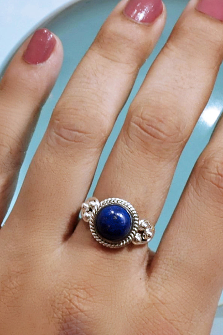 Sivalya Lapis Lazuli Sterling Silver Ring - Divya